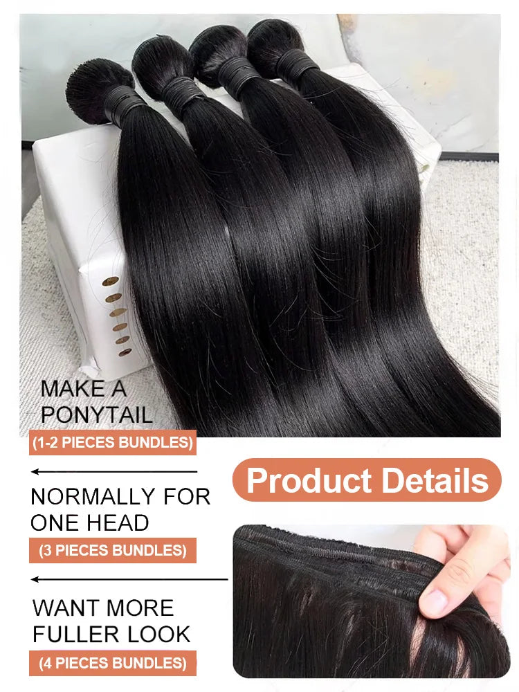 Bone Straight Human Hair Weave Bundles