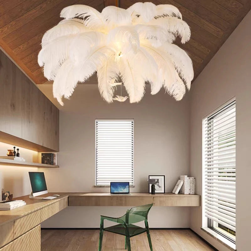 Ostrich Feather Lamp
