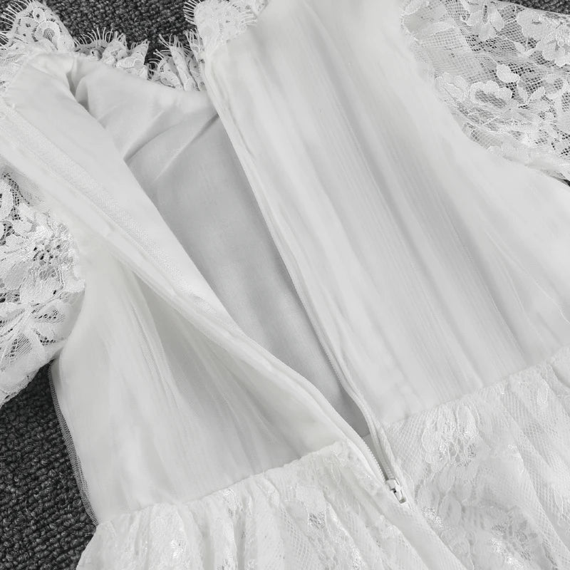 Long White Dresses for Kids Girls Princess Elegant Wedding Guest Children Bridesmaid Lace Dress Party Evening Gown 3 6 14 Years