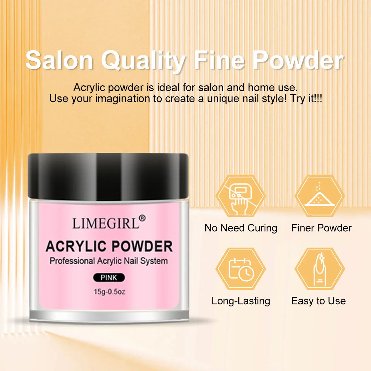 LIMEGIRL Nail Acrylic Powder and Liquid Monomer Nails Art Decoration Kit Crystal Nail Glitter 3D Nail Tips Carving Tools