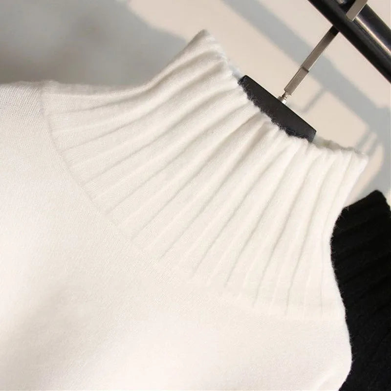 Loose Fit Knitted Pullover Turtleneck