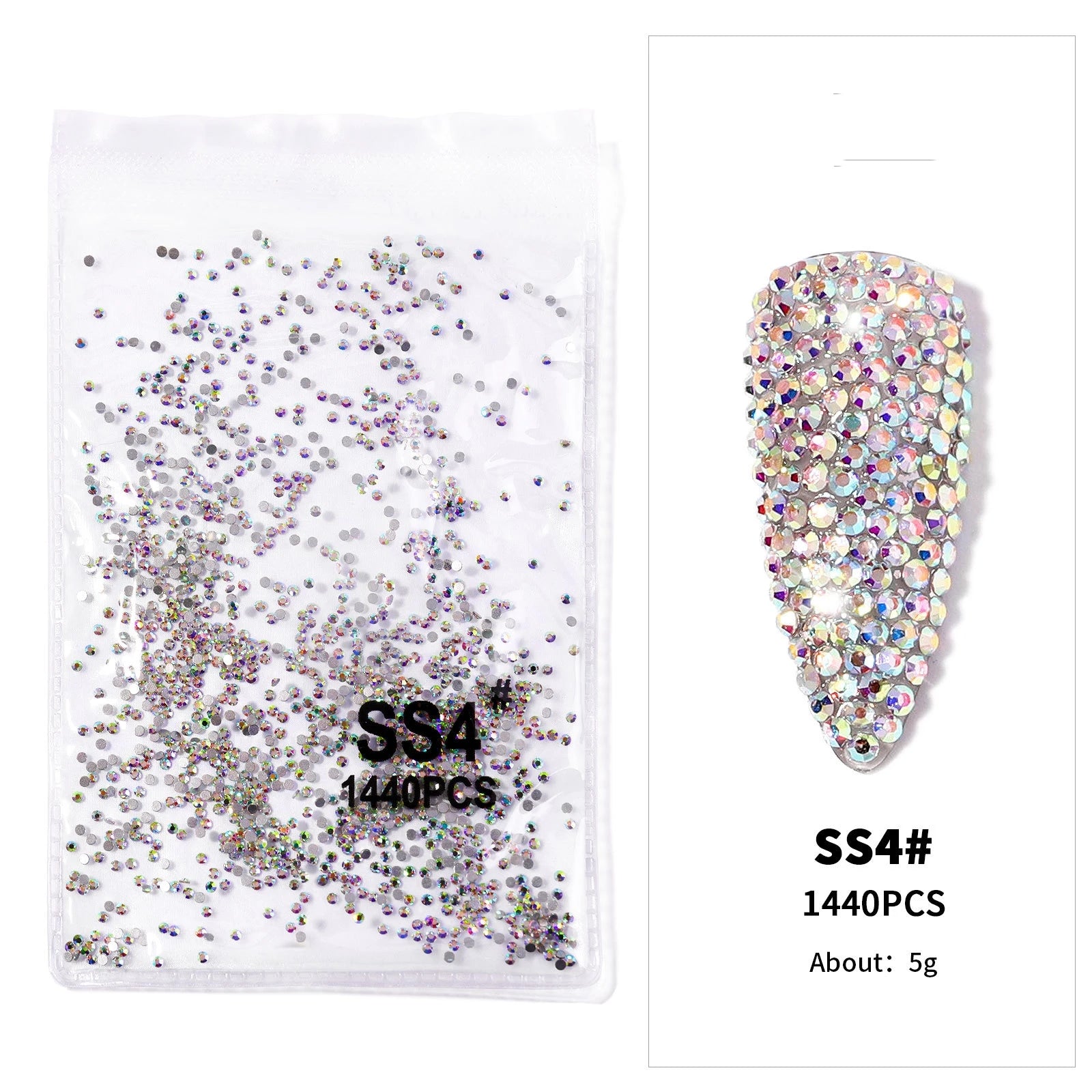 12Gird 3D Glass AB Crystal Nail Art Rhinestones Kit Flatback Round Bead Charm Gem Stones Jewelry Diamond with Tools for Nail Art