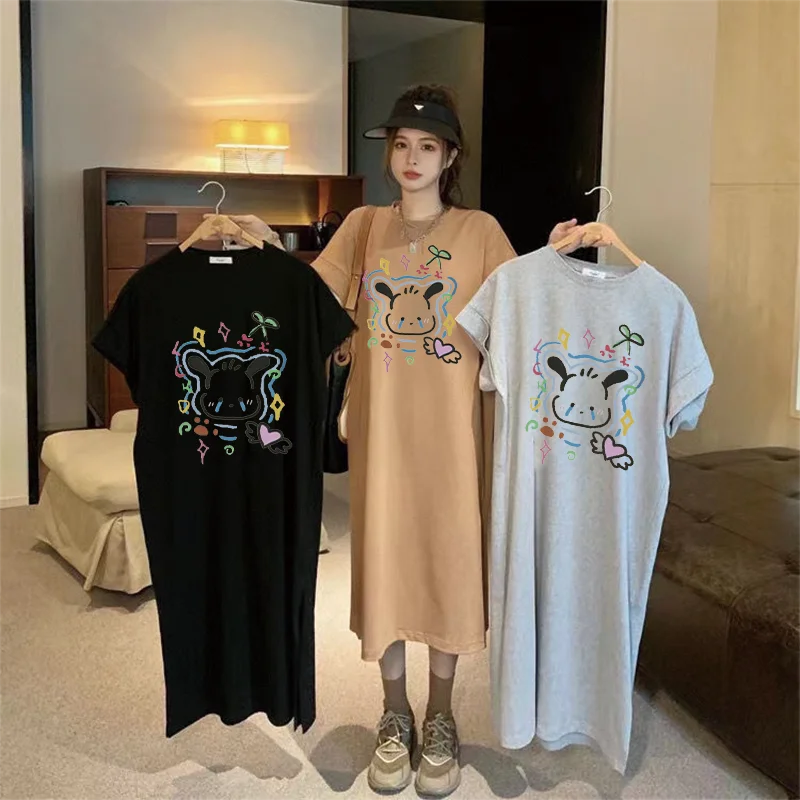 Oversized Graphic Print Midi T-Shirt Dress