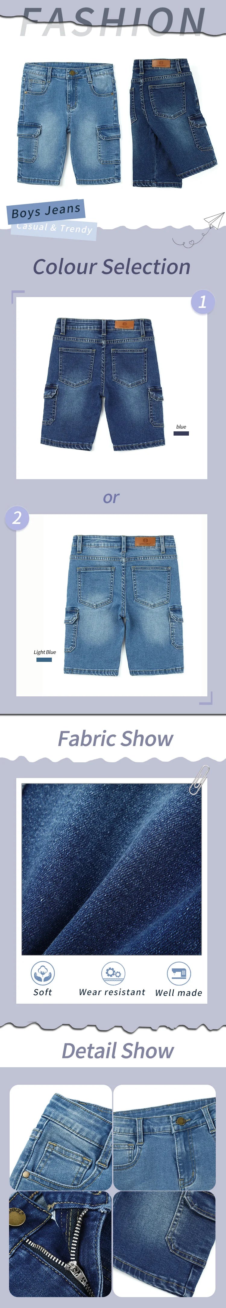 Fashion New Boys Denim Shorts Children Casual Knee Length Jeans Shorts For Summer