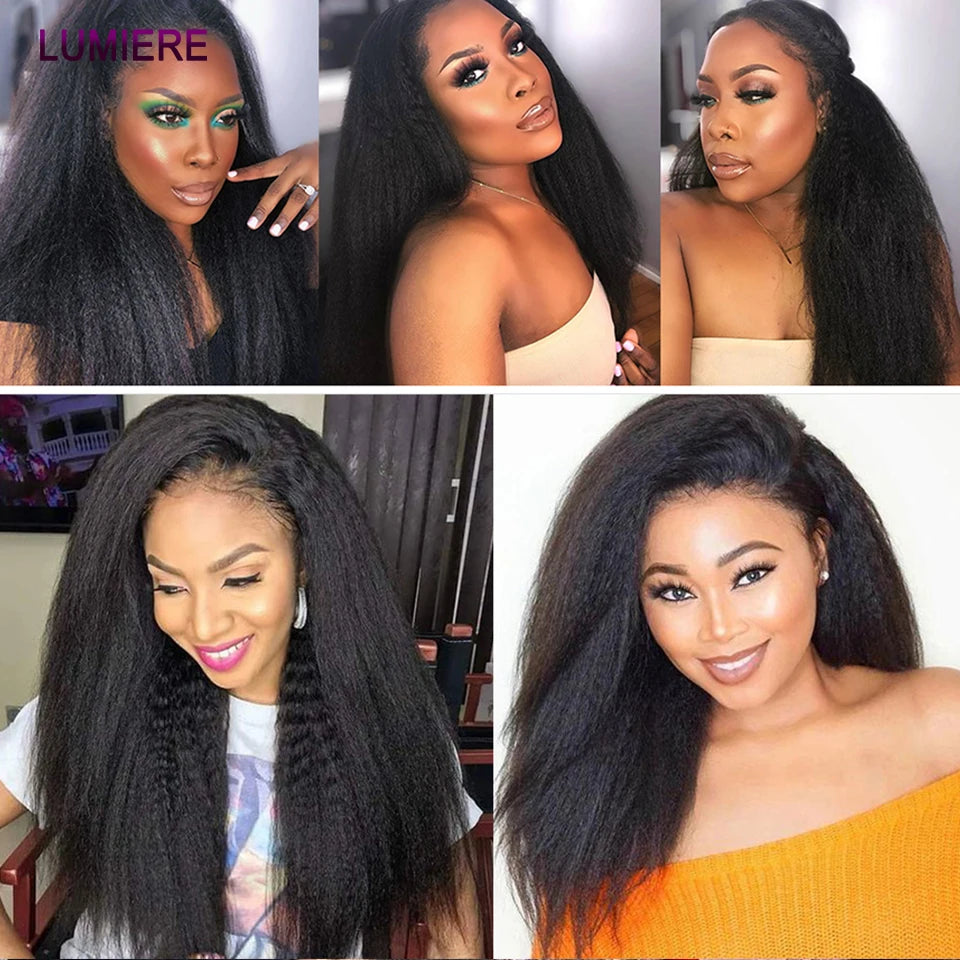 Brazilian Kinky Straight Curly Bundle Human Hair 30 34Inch Deep Wave Raw Hair Bundle 100% Unprocessed Double Weft Hair Extension