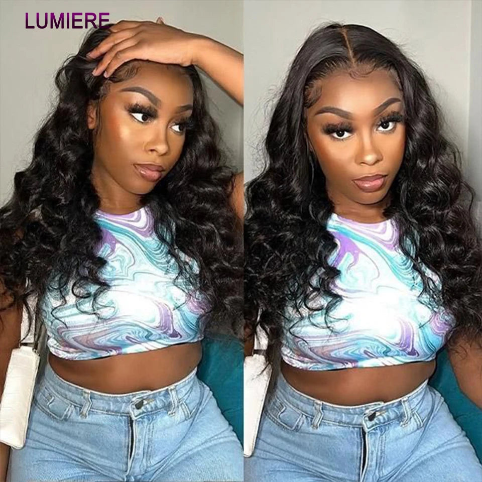 Loose Deep Wave Human Hair Bundles With 5x5 6x6 HD Lace Closure Frontal With Bundles Virgin Raw Hair Weave Hair Extension 8-40"