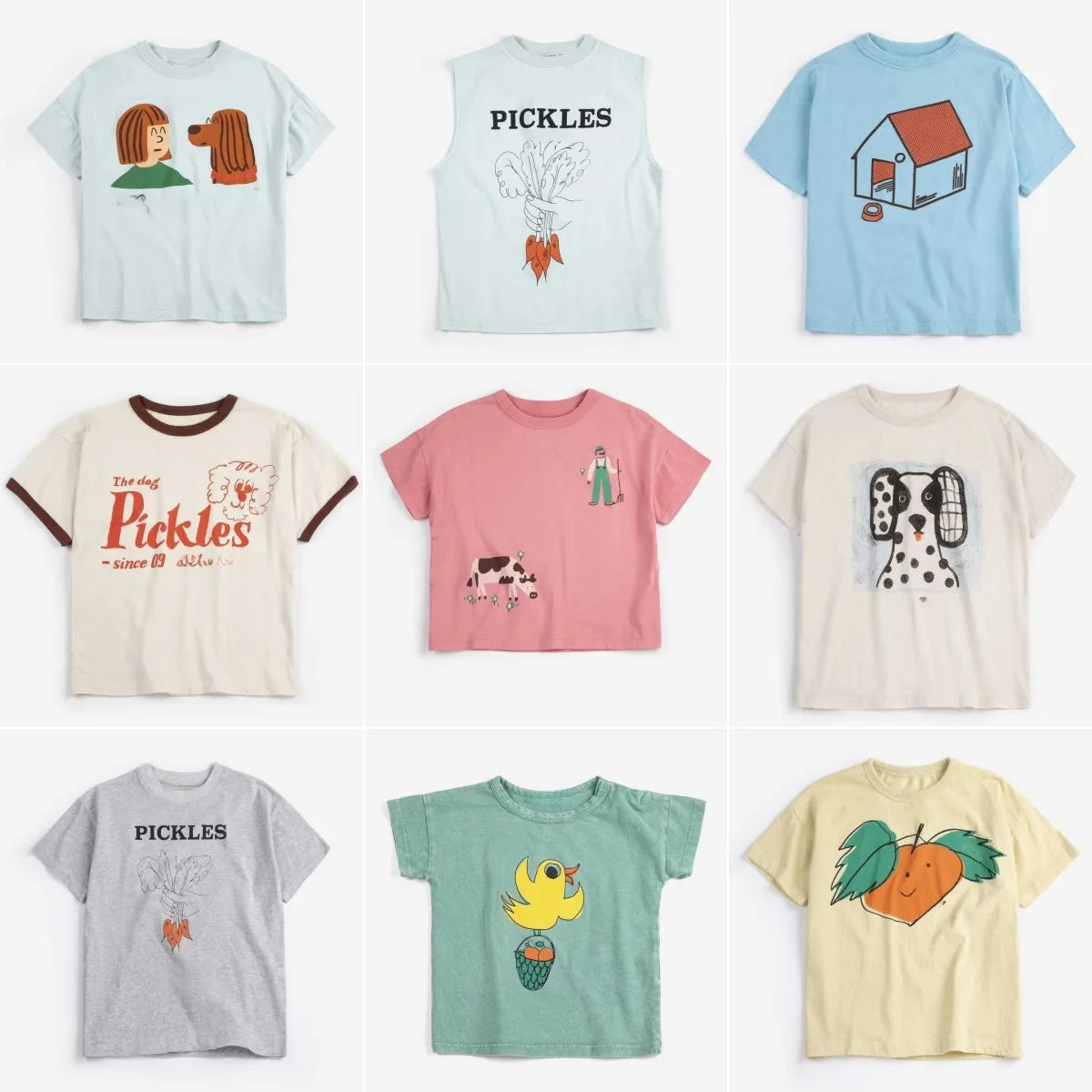 Summer 26 New Toddler Kids Girls and Boys Short-sleeved T Shirts Children's Cute Cartoon Printed Tees Tops