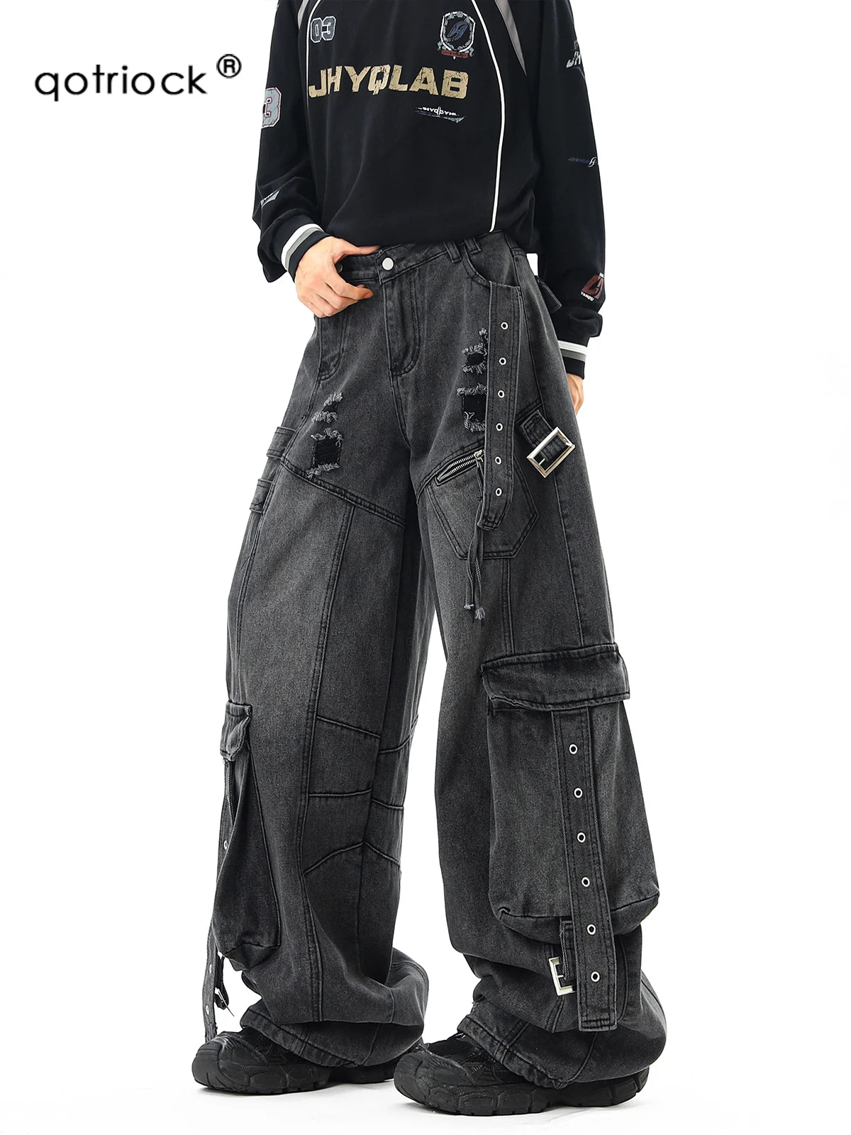 High Street Solid Color Jeans