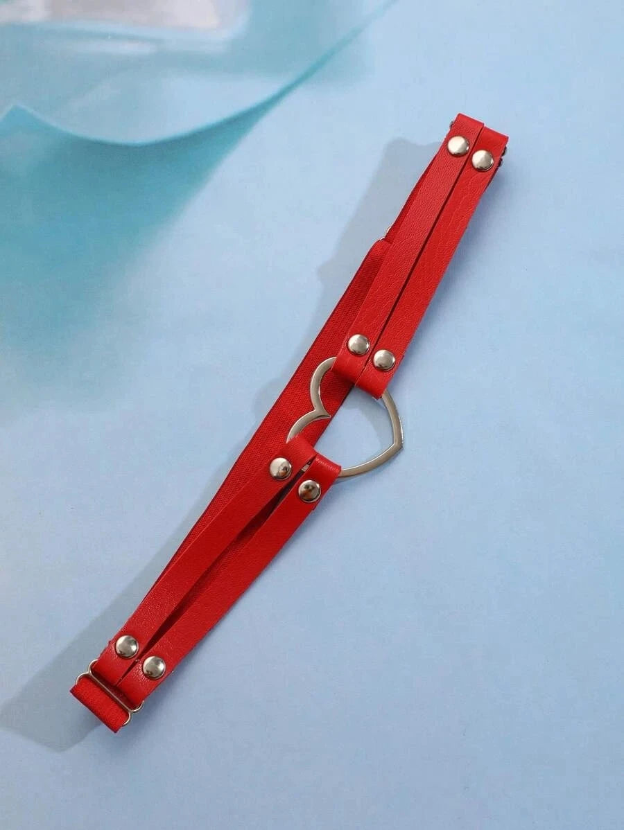 PU Leather Heart Gaterbelts