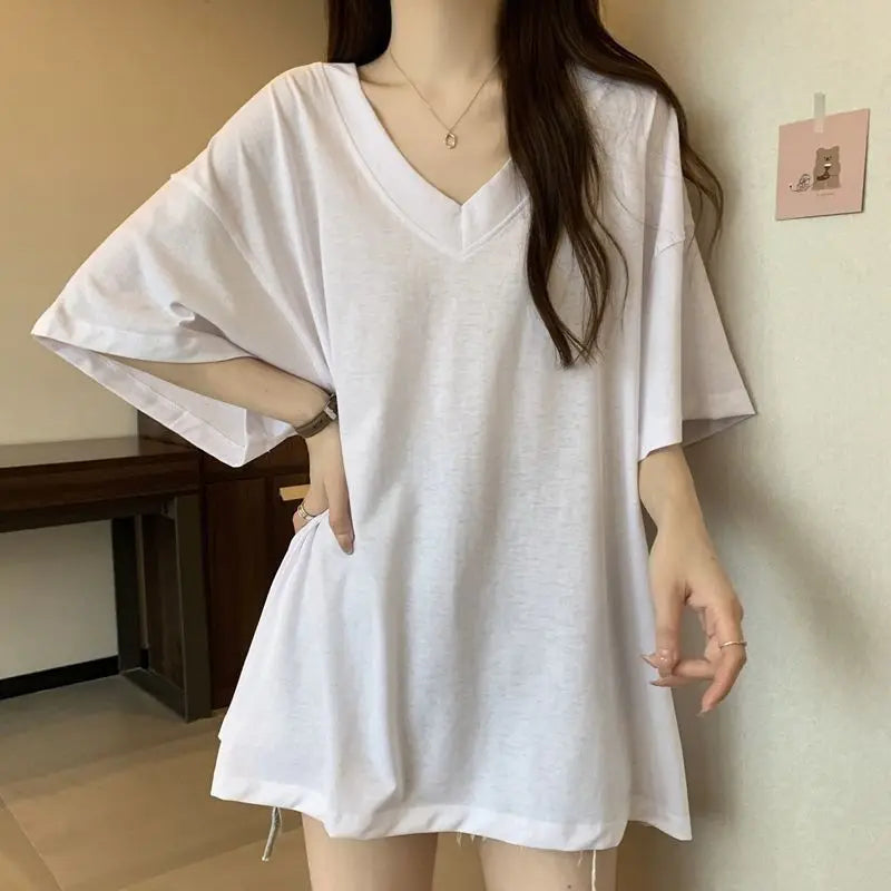 Loose Casual V-Neck Short Sleeve T-Shirt