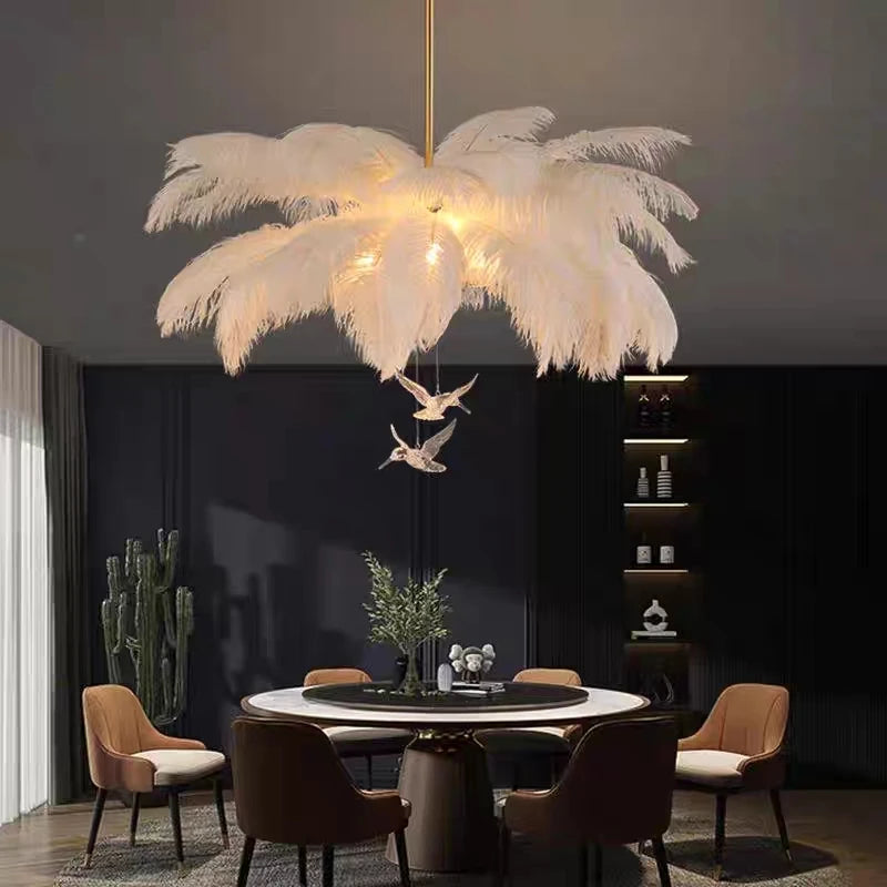 Ostrich Feather Lamp