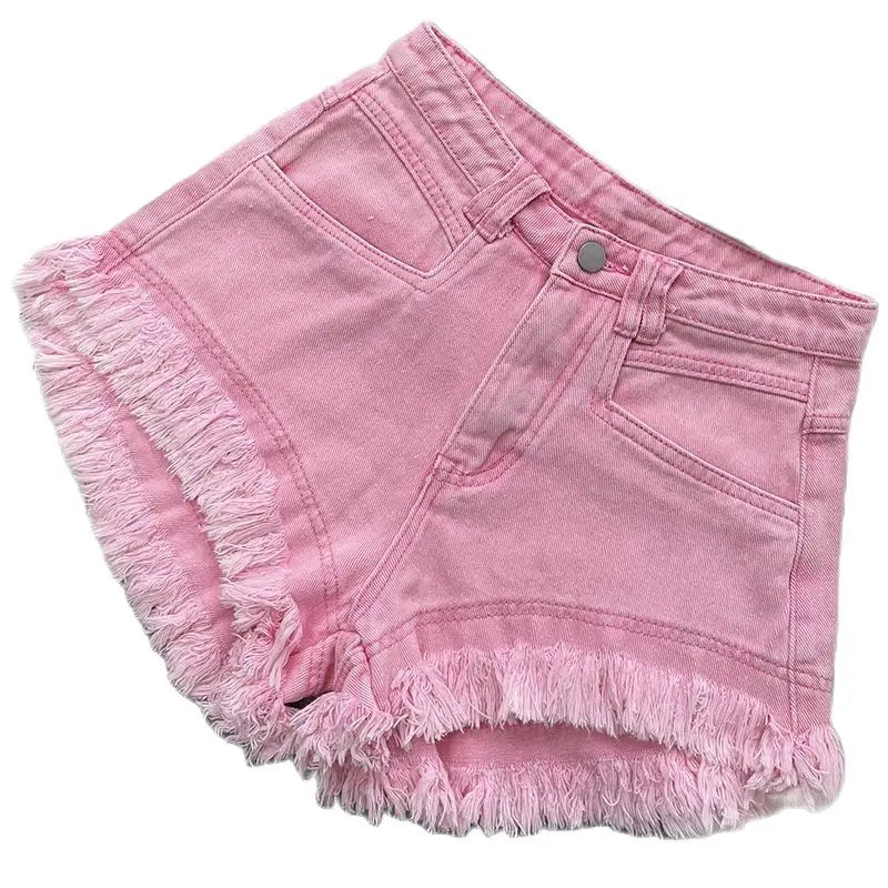 Tassel High Waist Denim Shorts