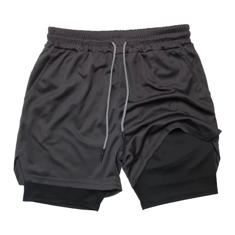 Double-Layer Solid Color Shorts