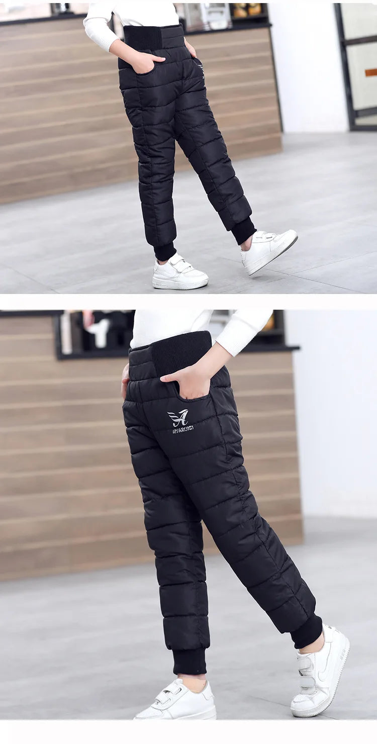 Boys Girls Down Cotton Trousers 2021 New Winter Thicken Warm Baby Waterproof Kids Pant 2-12 years old for Children Sweatpants