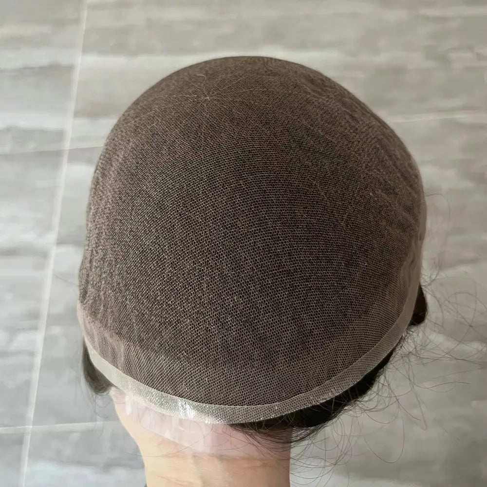 Ash Blonde Curly Toupee