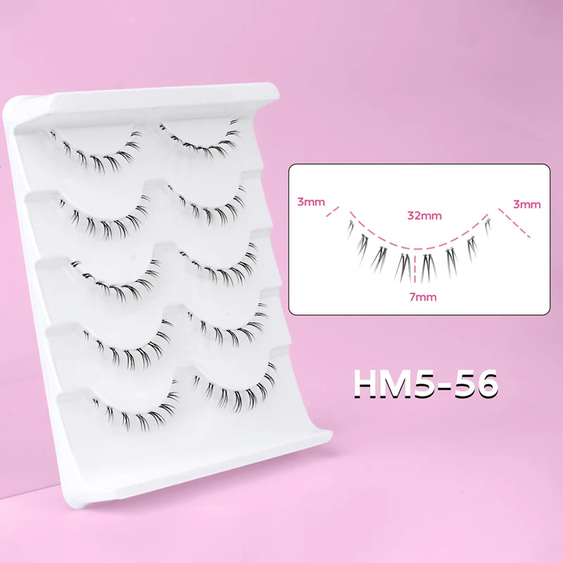 10/6/5Pairs Lower Lashes Natural Under Eye Lashes Soft 16 Different Styles False Eyelash Clear Band Faux Mink Fake eyelashes