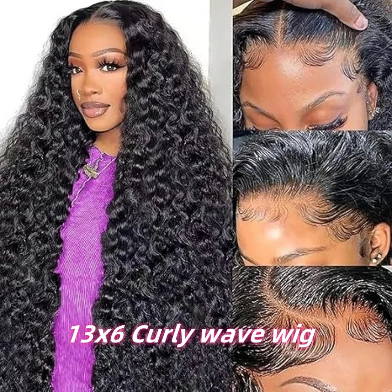 Natural Curly Deep wig 40 Inch HD Lace Wig