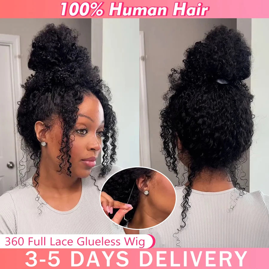 360 HD Full Lace Front Wigs Deep Wave Wig 100% Brazilian Human Hair Pre Plucked Curly Invisible Strap Glueless Wig Water Wave