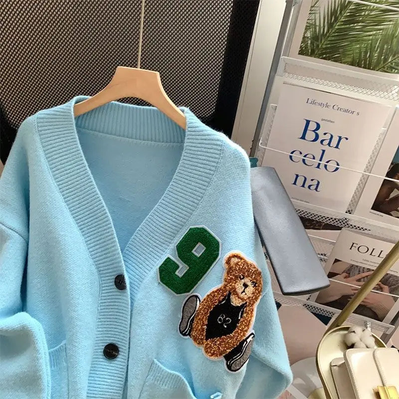 Print Button Cardigan