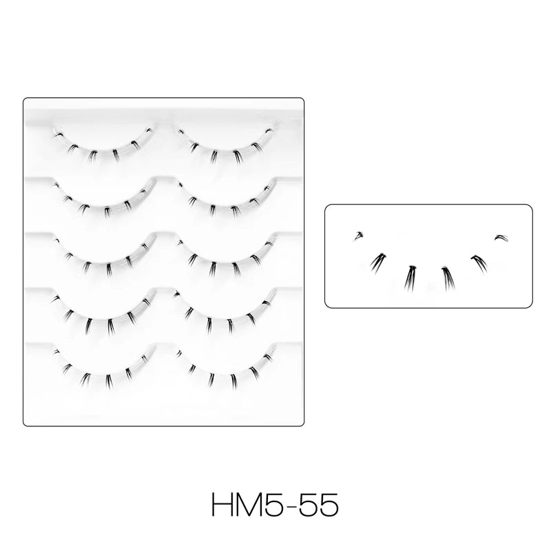 10Pairs Bottom Eyelashes Manga Lower Lashes Clear Band Wispy Small Flame Under Eye Lashes Korean Makeup Cosplay Tools