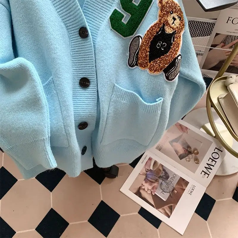 Print Button Cardigan