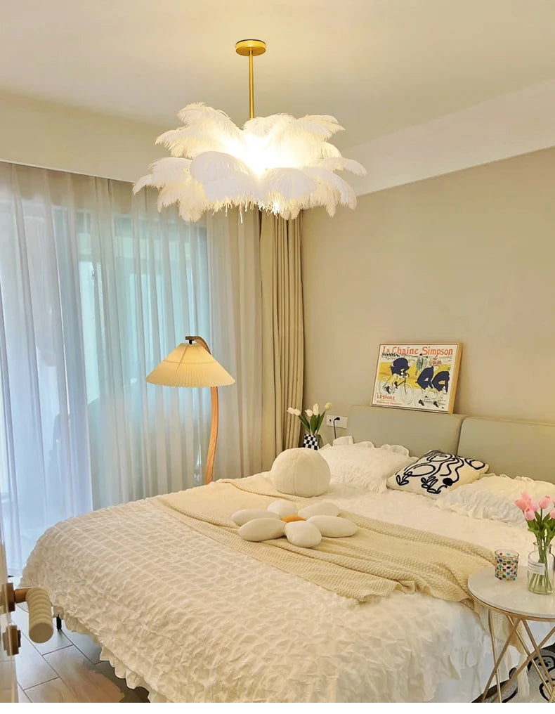 Ostrich Feather Lamp