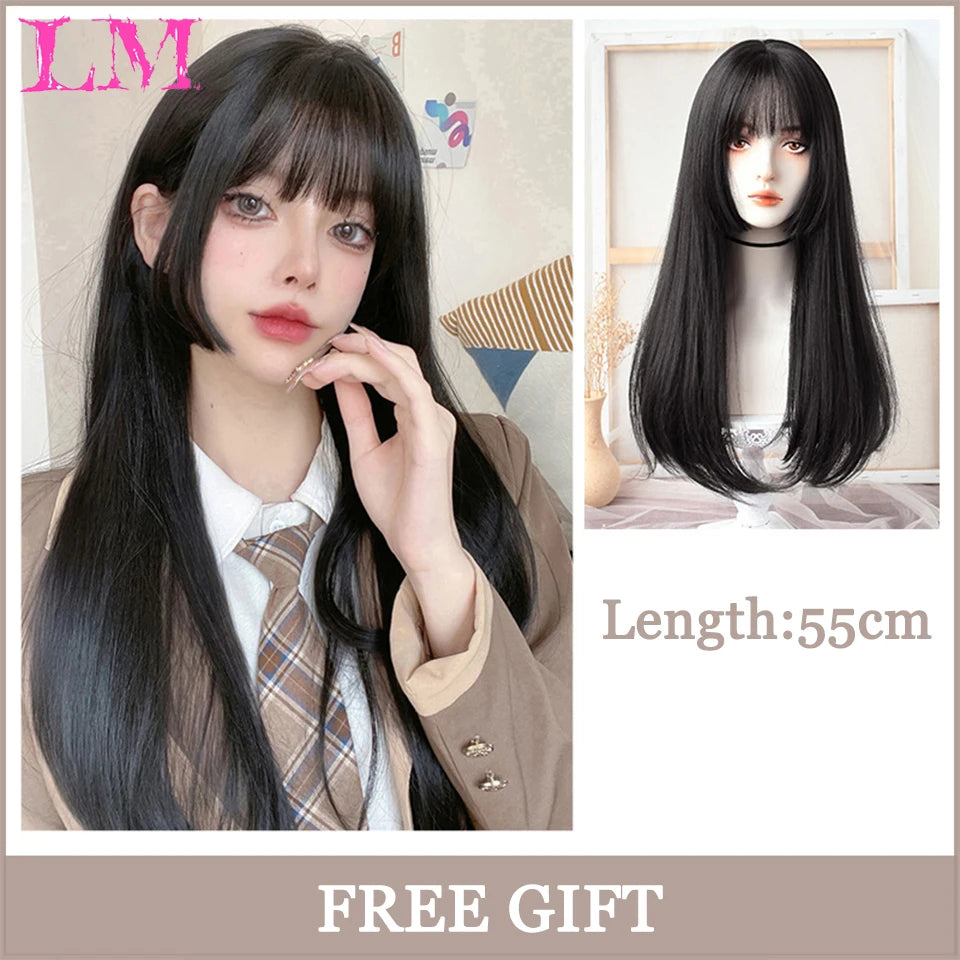 Bang Long Natural Wavy Hair Wig