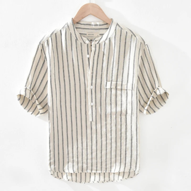 Loose Casual Ice Silk Short Sleeve Shirt