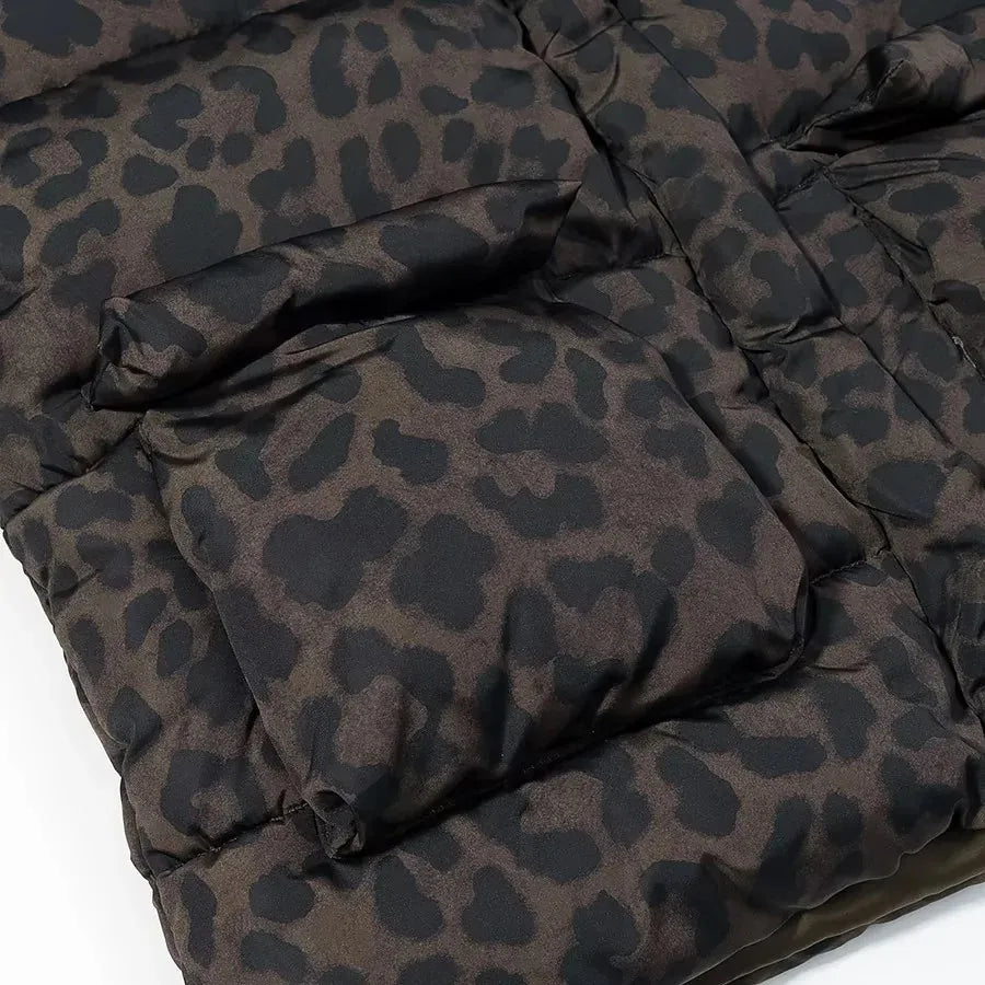 Leopard Print Down Cotton-Padded Jacket