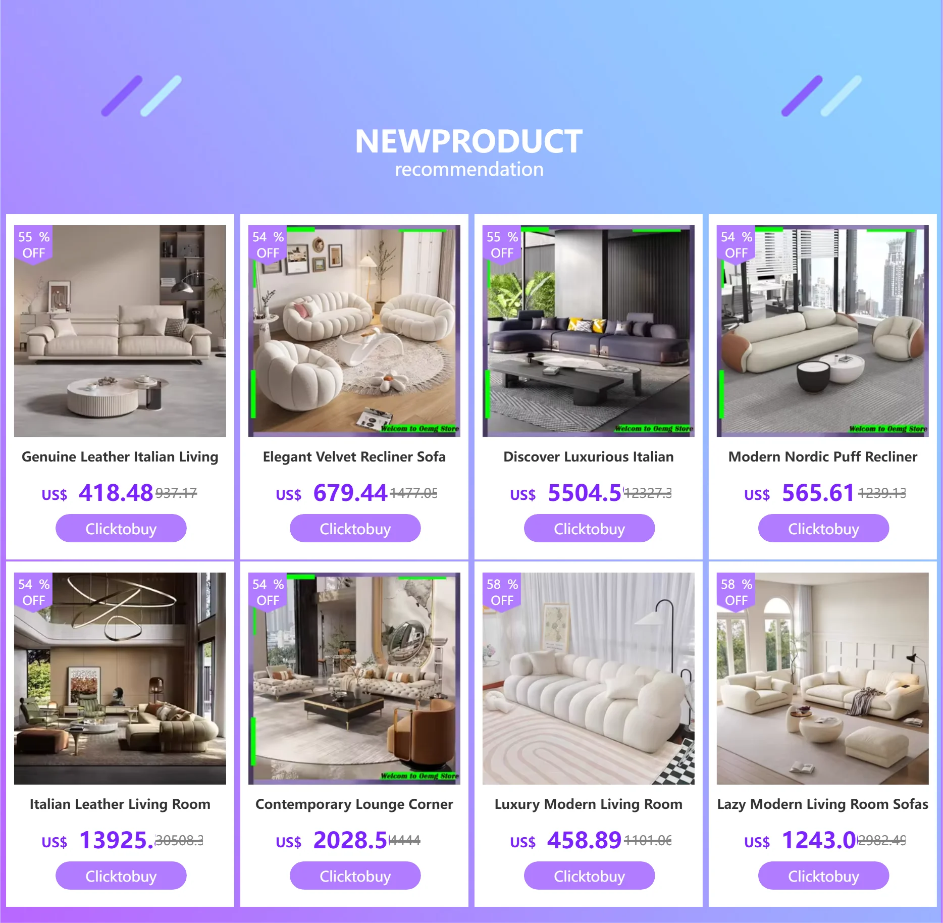 Velvet Recliner Sofa