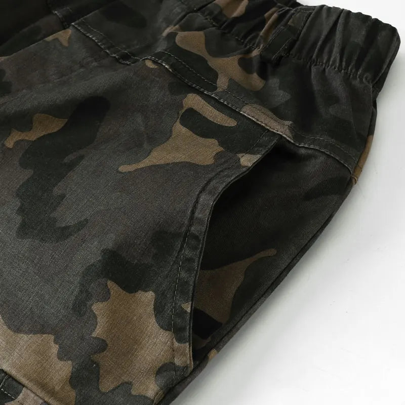 Kids Casual Trousers Camouflage Long Pants For Boy Spring Fall Children Cotton Military Clothing 6-14 Years Old
