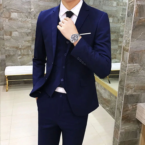 Solid Color Slim Suit