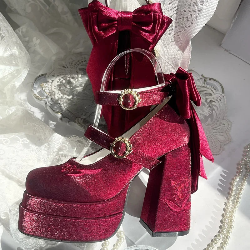 Bow Platform High Heels