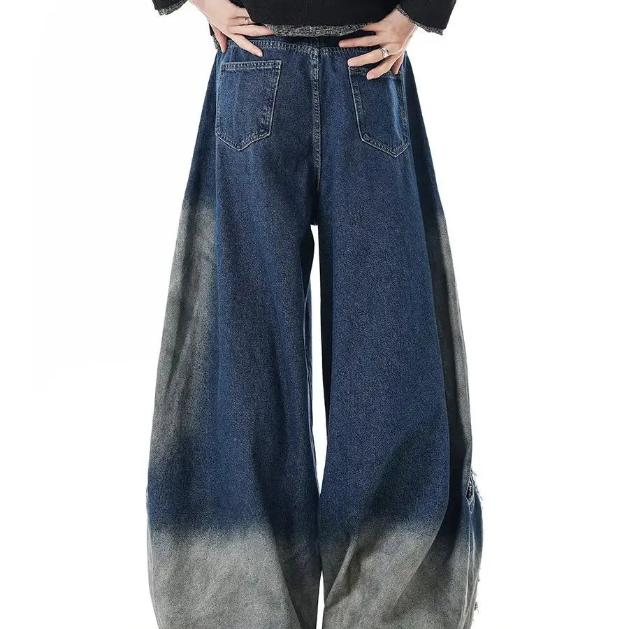 Denim  Graffiti Contrast Color Pants