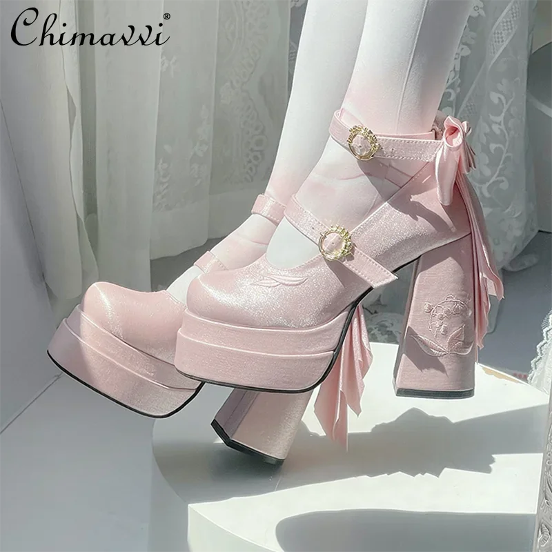Bow Platform High Heels