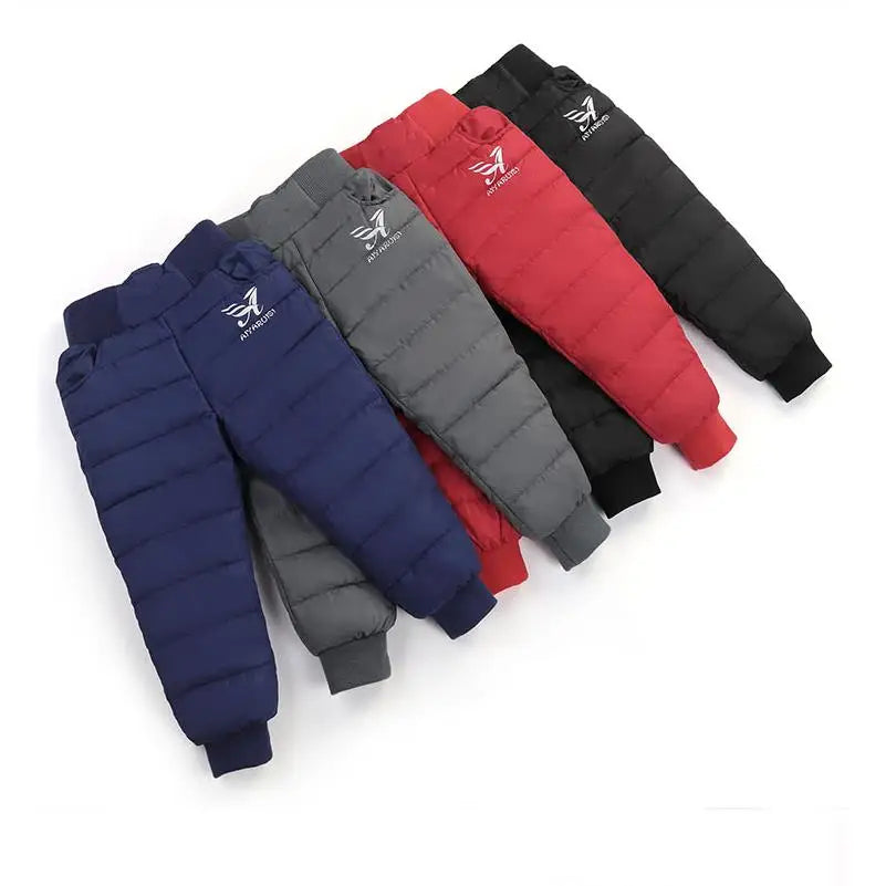 Boys Girls Down Cotton Trousers 2021 New Winter Thicken Warm Baby Waterproof Kids Pant 2-12 years old for Children Sweatpants