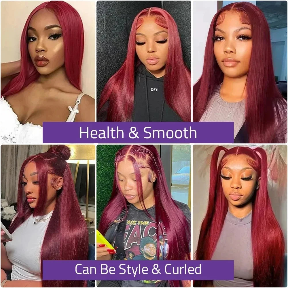 Burgundy Brazilian Straight Wig