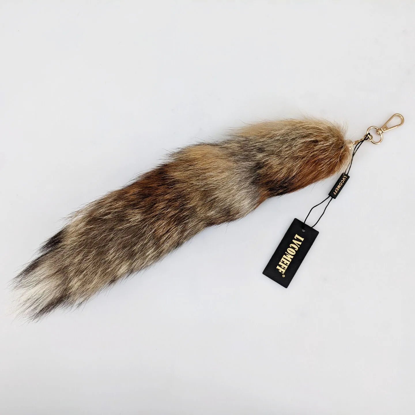 Natural Fox Fur Tail Keychain