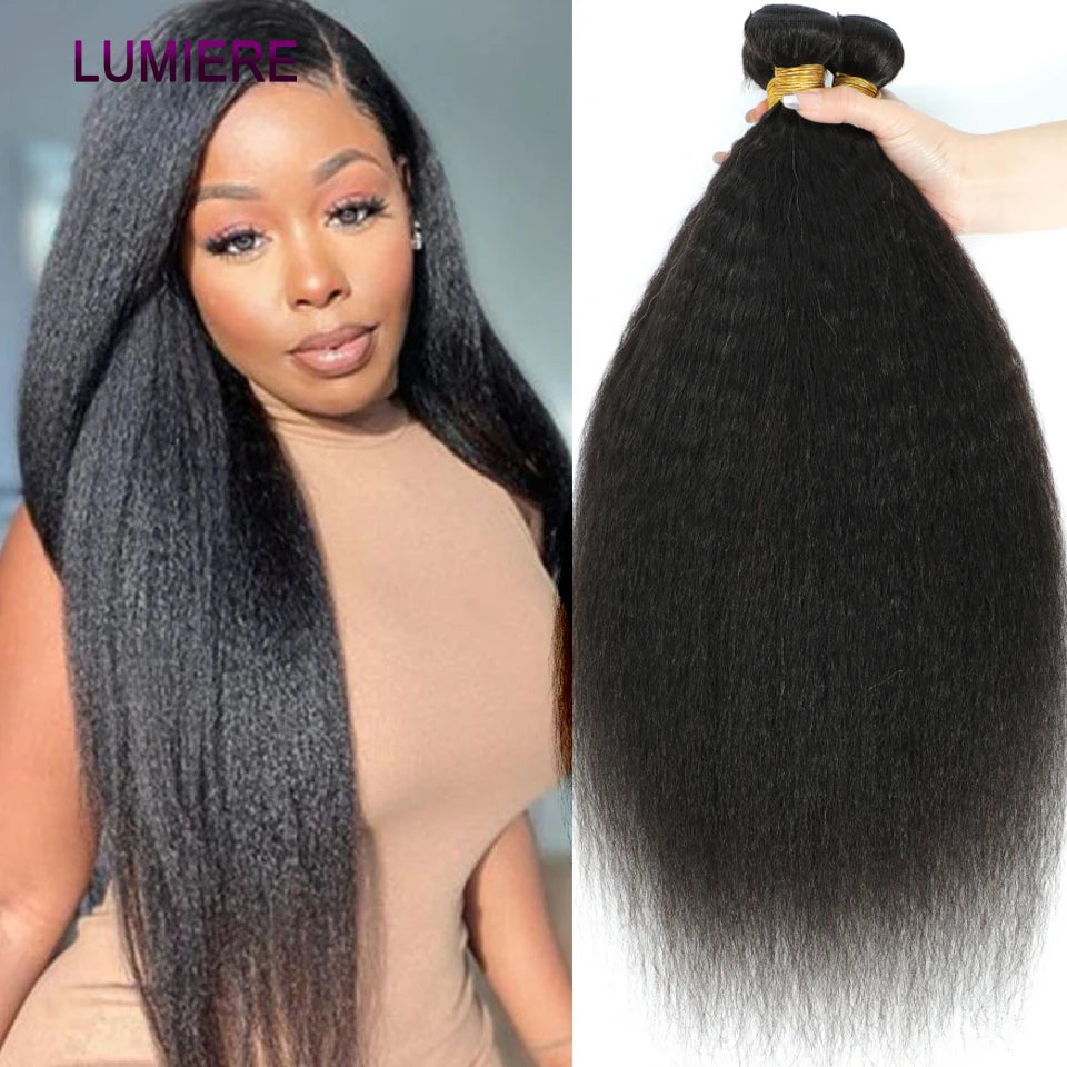 Brazilian Kinky Straight Curly Bundle Human Hair 30 34Inch Deep Wave Raw Hair Bundle 100% Unprocessed Double Weft Hair Extension