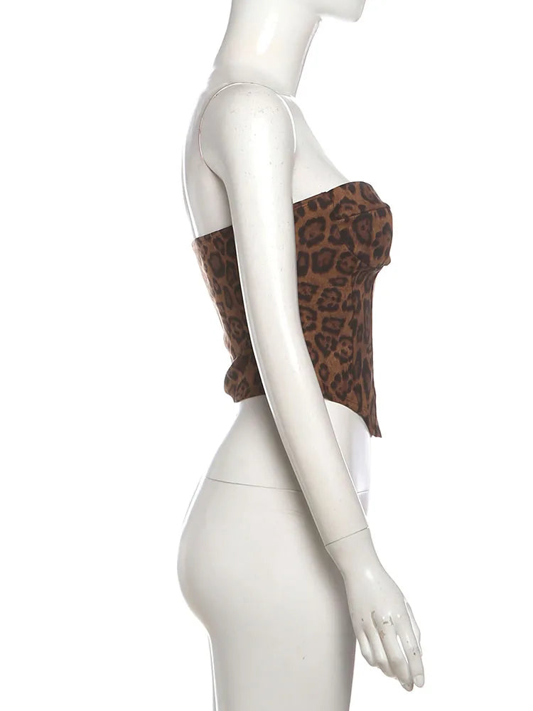 Leopard Print Corset Top