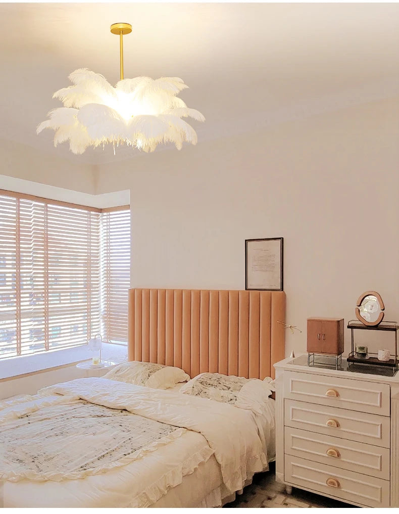 Ostrich Feather Lamp