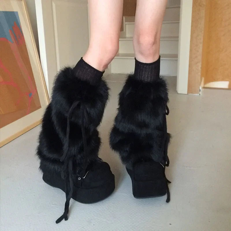 Faux Rabbit Fur Leg Warmers