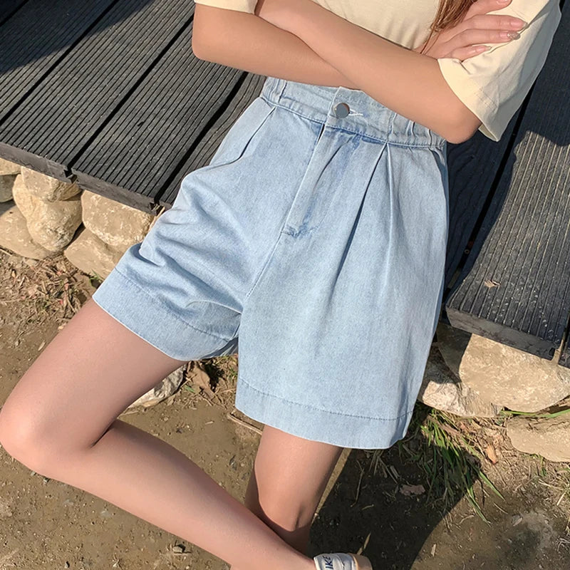 Loose Wide Leg Jean Baggy Shorts