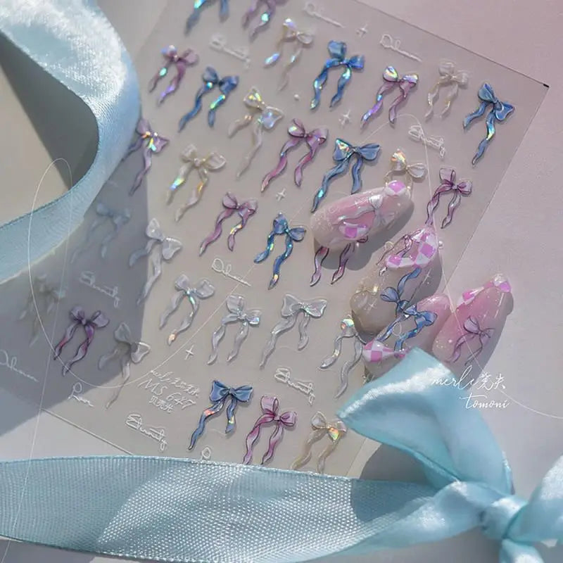 1pc Flower Nail Stickers Summer Floral Leaf Plant 5D Embossed Nail Slider Decals Self-Adhesive Nail Art Supplies Manicure Decor