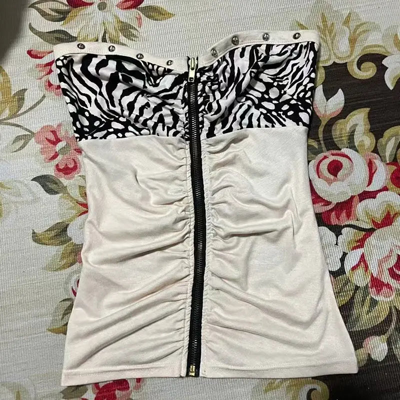 Sling Zebra Stripe Tube Top