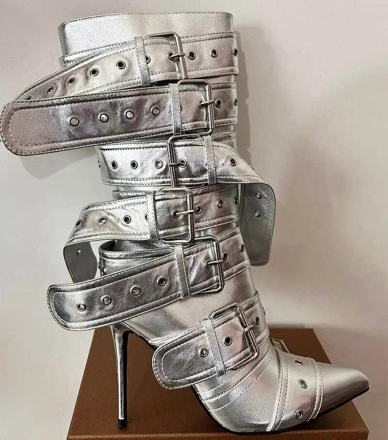 Pointed Toe Mid-Calf Boots