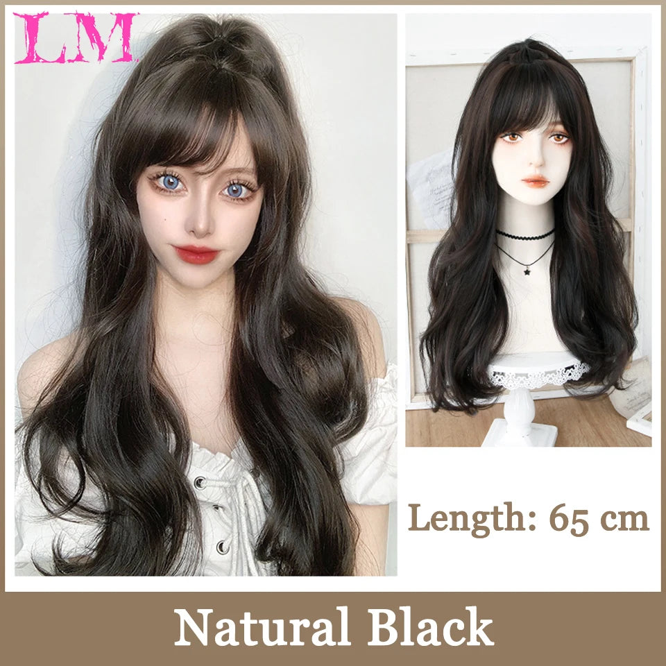 Bang Long Natural Wavy Hair Wig
