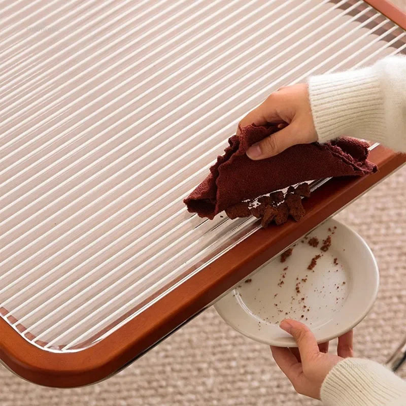 Japanese Stainless Steel Retro Coffee Table