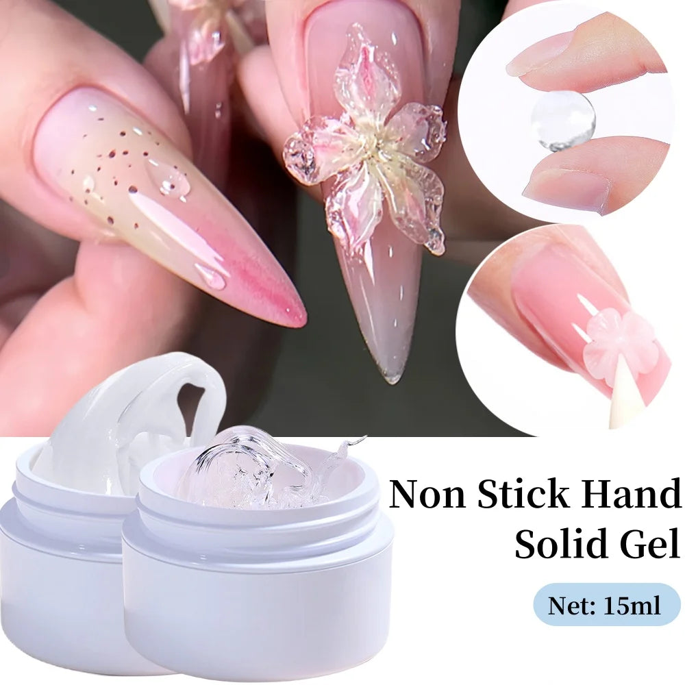 1 Jar White 3D Shaping Carving Non Stick Hand Extension Gel Nail Polish For Flower DIY Nail Art Extension Acrylic Nails Tools