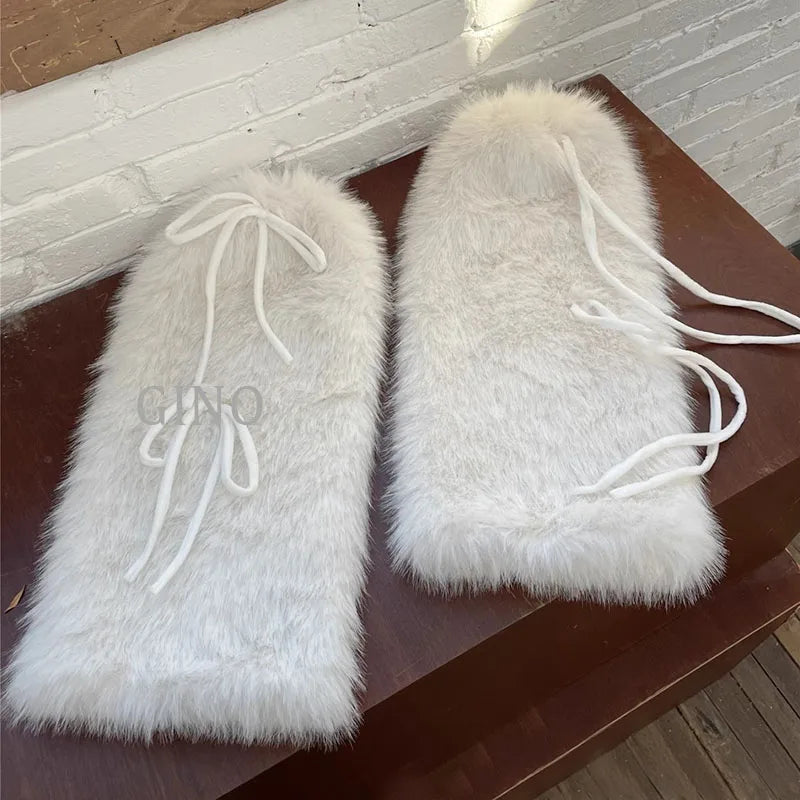 Faux Rabbit Fur Leg Warmers